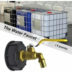 AOUGO Pour IBC Adaptateur De Cuve Robinet Sortie Raccord Vanne Robinet Raccords De Tuyau D'arrosag Convient Aux Réservoirs De Stockage Pour IBC De 600/1000 L Avec Sortie D'eau De 3/4 Pouce. -Promos Récupération Magasin 60282265 3