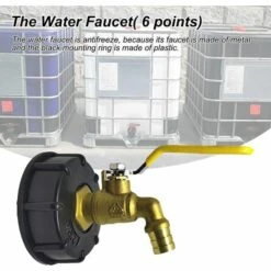 AOUGO Pour IBC Adaptateur De Cuve Robinet Sortie Raccord Vanne Robinet Raccords De Tuyau D'arrosag Convient Aux Réservoirs De Stockage Pour IBC De 600/1000 L Avec Sortie D'eau De 3/4 Pouce. -Promos Récupération Magasin 60282265 4