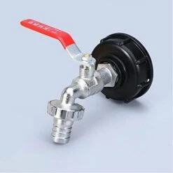 RHAFAYRE Robinet Cuve 1000L Recuperateur Eau De Pluie, Adaptateur Réservoir D'eau IBC 1/2' Double Pluie,Robinet En Matériau Alliage Fabriqué PP Filetage Gros 60 Mm