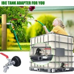RHAFAYRE Robinet Cuve 1000L Recuperateur Eau De Pluie, Adaptateur Réservoir D'eau IBC 1/2' Double Pluie,Robinet En Matériau Alliage Fabriqué PP Filetage Gros 60 Mm -Promos Récupération Magasin 60499940 4