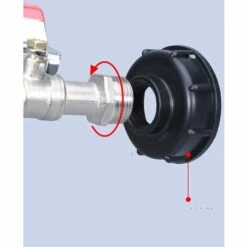 RHAFAYRE Robinet Cuve 1000L Recuperateur Eau De Pluie, Adaptateur Réservoir D'eau IBC 1/2' Double Pluie,Robinet En Matériau Alliage Fabriqué PP Filetage Gros 60 Mm -Promos Récupération Magasin 60499940 5