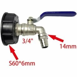 TOPHOMER S60X6 Adaptateur Robinet De R¨¦servoir IBC Pi¨¨ces Raccord Vanne Rempla Peut ¨ºtre Utilis¨¦ Comme Contacteur Rapide, Adapt¨¦ ¨¤ La Vanne IBC -Promos Récupération Magasin 60935574 4