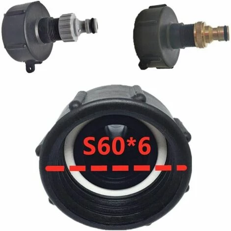 JOORRT Mamelon Raccord Rapide Pour Cuve 1000 L, S60X6 IBC Raccord Robinet Multitanks Raccord, Connecteur De Tuyau Pour Adaptateur De Réservoir IBC (Sortie En Plastique ,3/4 ') 5 JOORRT Mamelon Raccord Rapide Pour Cuve 1000 L, S60X6 IBC Raccord Robinet Multitanks Raccord, Connecteur De Tuyau Pour Adaptateur De Réservoir IBC (Sortie En Plastique ,3/4 ') – Image 3