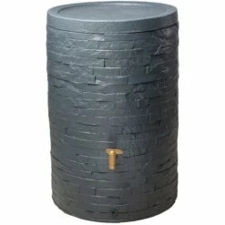 4rain Réservoir D'eau De Pluie ARONDO 250 L Gris Graphite Avec Couvercle Et Robinet De Vidange - 295650