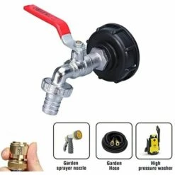 SINCèREETALI Adaptateur De Réservoir De Robinet IBC Double Pluie 1/2' Filetage Grossier En Alliage PP, Fabrication De Robinets -Promos Récupération Magasin 63816064 2