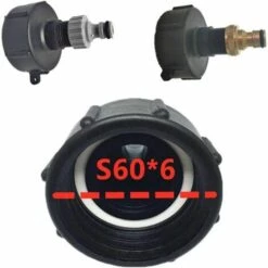 SINCèREETALI Mamelon à Connexion Rapide Pour Réservoir 1000L, Raccord S60X6 IBC Raccord De Robinet Multi-réservoirs, Connecteur De Tuyau Pour Adaptateur De Réservoir IBC (sortie En Plastique, 3/4') -Promos Récupération Magasin 63820174 3