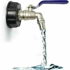 SINCèREETALI Robinet De Réservoir 1000L, Robinet Pour Collecteur D'eau De Pluie IBC, Adaptateur De Réservoir, Adaptateur De Réservoir De Vidange, Robinet En Laiton En PP Filetage Grossier 60 Mm (bleu 3/4") -Promos Récupération Magasin 63821506 3