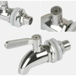 CLEGGFR Robinet De Tonneau,Distributeur De Boissons,Robinet Pour Tonneau De Bière, Robinet Pour Vin - En Acier Inoxydable Et Taille De 16mm -Promos Récupération Magasin 63822694 3