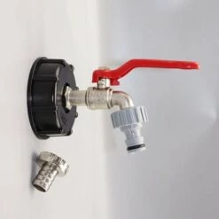 Cisea Robinet Cuve 1000L Avec Adaptateur Robinet Tuyau Arrosage, S60X6 IBC Raccord Robinet, Robinet De Jardin Pour Recuperateur Eau De Pluie (Adaptateur En Plastique 1/2")