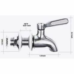 WAVE Remplacement De Robinet De Distributeur De Boissons,Robinet De Tonneau Du Vin Et De La Bière Ou De Boisson En Acier Inoxydable, Inusable,16mm Robinet De Rechange Pour Distributeur 9 WAVE Remplacement De Robinet De Distributeur De Boissons,Robinet De Tonneau Du Vin Et De La Bière Ou De Boisson En Acier Inoxydable, Inusable,16mm Robinet De Rechange Pour Distributeur -Promos Récupération Magasin 64221176 3