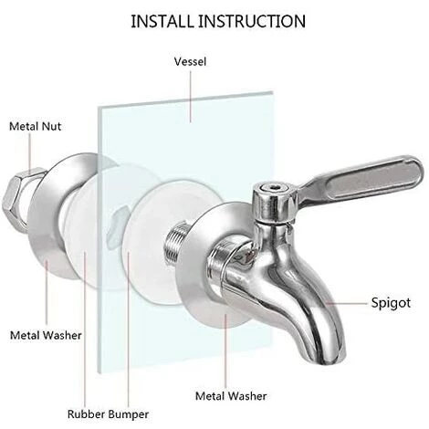 WAVE Remplacement De Robinet De Distributeur De Boissons,Robinet De Tonneau Du Vin Et De La Bière Ou De Boisson En Acier Inoxydable, Inusable,16mm Robinet De Rechange Pour Distributeur 6 WAVE Remplacement De Robinet De Distributeur De Boissons,Robinet De Tonneau Du Vin Et De La Bière Ou De Boisson En Acier Inoxydable, Inusable,16mm Robinet De Rechange Pour Distributeur – Image 4