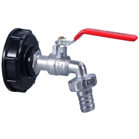 MERéTéET Robinet Cuve 1000L Recuperateur Eau De Pluie, Adaptateur Réservoir D'eau 1/2' Double Pluie,Robinet En Matériau Alliage Fabriqué PP Filetage Gros 60 Mm,noir 1 Pièce,KoleZy 3 MERéTéET Robinet Cuve 1000L Recuperateur Eau De Pluie, Adaptateur Réservoir D'eau 1/2' Double Pluie,Robinet En Matériau Alliage Fabriqué PP Filetage Gros 60 Mm,noir 1 Pièce,KoleZy