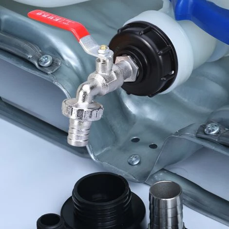 MERéTéET Robinet Cuve 1000L Recuperateur Eau De Pluie, Adaptateur Réservoir D'eau 1/2' Double Pluie,Robinet En Matériau Alliage Fabriqué PP Filetage Gros 60 Mm,noir 1 Pièce,KoleZy 5 MERéTéET Robinet Cuve 1000L Recuperateur Eau De Pluie, Adaptateur Réservoir D'eau 1/2' Double Pluie,Robinet En Matériau Alliage Fabriqué PP Filetage Gros 60 Mm,noir 1 Pièce,KoleZy – Image 3