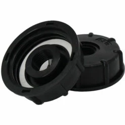 MERéTéET 2 Pièces IBC Adaptateur De Réservoir De Vidange Plastique Eau Réservoir Couvercle Adaptateur IBC Adaptateurs Raccords Filetages Épais Robinets 1/2 Pouce Noir，KoleZy