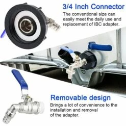 Devenirriche Adaptateur De Réservoir De Vidange IBC S60x6 Vanne Robinet 3/4'' Adaptateur De Robinet De Réservoir IBC Adaptateur De Cuve Adaptateur De Réservoir D'eau Robinet à Boisseau Sphérique 9 Devenirriche Adaptateur De Réservoir De Vidange IBC S60x6 Vanne Robinet 3/4'' Adaptateur De Robinet De Réservoir IBC Adaptateur De Cuve Adaptateur De Réservoir D'eau Robinet à Boisseau Sphérique -Promos Récupération Magasin 64756145 3