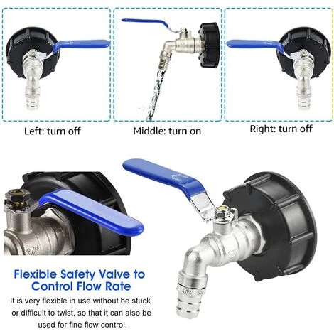Devenirriche Adaptateur De Réservoir De Vidange IBC S60x6 Vanne Robinet 3/4'' Adaptateur De Robinet De Réservoir IBC Adaptateur De Cuve Adaptateur De Réservoir D'eau Robinet à Boisseau Sphérique 7 Devenirriche Adaptateur De Réservoir De Vidange IBC S60x6 Vanne Robinet 3/4'' Adaptateur De Robinet De Réservoir IBC Adaptateur De Cuve Adaptateur De Réservoir D'eau Robinet à Boisseau Sphérique – Image 5