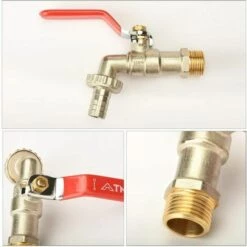 Devenirriche Robinet Extérieur En Laiton, Robinet Adaptateur De Réservoir D'Eau De 1/2 Pouce, Robinet Récupérateur D’Eau De Pluie, Matériel D’Arrosage Pour Jardin, Résistant à La Rouille Et Au Gel -Promos Récupération Magasin 64756170 4