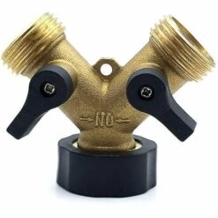 BAICCCF Robinet De Cuve De Récupération D'eau Connecteur En Y, Connecteur De Tuyau, Robinet De Machine à Laver Double, Distributeur En Y à 2 Voies, 3/4 Pouces Pour Connecter 2 Appareils, Pour Robinet De Jardin, Fo