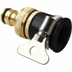 BAICCCF Robinet De Cuve De Récupération D'eau Connecteur De Robinet Rond, Connecteurs De Tuyau En Laiton De Diamètre Adaptateur Universel De Robinet De Tuyau D'arrosage, Or + Noir -Promos Récupération Magasin 64771364 3