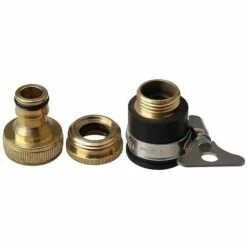 BAICCCF Robinet De Cuve De Récupération D'eau Connecteur De Robinet Rond, Connecteurs De Tuyau En Laiton De Diamètre Adaptateur Universel De Robinet De Tuyau D'arrosage, Or + Noir -Promos Récupération Magasin 64771364 4