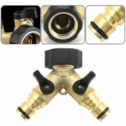 BAICCCF Robinet De Cuve De Récupération D'eau Connecteur En Y Pour Tuyau D'arrivée D'eau (2 Voies Pour Tuyau D'arrivée, Laiton 26,9 Mm (3/4"), Collecteur En Y -Promos Récupération Magasin 64771385 4