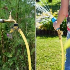 BAICCCF Robinet De Cuve De Récupération D'eau Connecteur En Y Pour Tuyau D'arrivée D'eau (2 Voies Pour Tuyau D'arrivée, Laiton 26,9 Mm (3/4"), Collecteur En Y -Promos Récupération Magasin 64771385 5