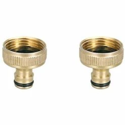 BAICCCF Robinet De Cuve De Récupération D'eau Connecteur De Robinet Avec Filetage G3/4 Pouces, Connecteur De Robinet Pour Un Débit D'eau élevé, Matériau En Cuivre Pur, Or, 2 Pièces