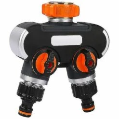 BAICCCF Robinet De Cuve De Récupération D'eau Distributeur D'arrosage à 2 Voies, Répartiteur De Tuyau D'arrosage, Connecteur De Tuyau D'arrosage, Débit D'eau Réglable, Idéal Pour Robinet Extérieur