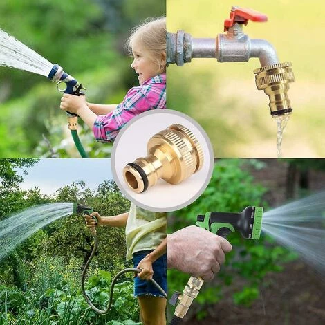 BAICCCF Autres Accessoires De Robinetterie Connecteur De Robinet De Jardin En Laiton 2 Pièces, Accessoires De Connecteur De Tuyau D'arrosage Connecteur De Tuyau D'eau De 3/4 Pouces, Adapté Au Robinet De Tuyau D'arrosage, La 5 BAICCCF Autres Accessoires De Robinetterie Connecteur De Robinet De Jardin En Laiton 2 Pièces, Accessoires De Connecteur De Tuyau D'arrosage Connecteur De Tuyau D'eau De 3/4 Pouces, Adapté Au Robinet De Tuyau D'arrosage, La – Image 3