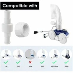 BAICCCF Robinet De Cuve De Récupération D'eau Kit De Remplacement De Tuyau Pivotant Pour Nettoyeur De Piscine, Pièce De Rechange De Rechange D20 D15 Pour Zodiac Polaris 180, 280, 380, 480 Pool Cleaner Poo -Promos Récupération Magasin 64771451 4