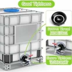 MINKUROW Adaptateur De Réservoir En Laiton Nickelé Pour IBC Connecteur à Filetage 1/2", Robinet Cuve 1000L Robinet Recuperateur Eau De Pluie, Robinet Sortie Raccord Vanne Robinet Raccords De Tuyau D'arrosage -Promos Récupération Magasin 64806004 4