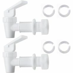 LLOVE Robinet D'eau En Plastique Sans BPA, Robinet D'eau De Rechange Pour Comptoir, Seau à Eau Domestique, Système De Filtration De Refroidisseur D'eau, Carafe D'eau (2 Blancs)