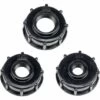 CESIèCLEFOU Adaptateur De Réservoir De Vidange Plastique Eau Réservoir Couvercle Adaptateur En S60x6 IBC Adaptateurs Raccords Filetages Épais Robinets （1/2 3/4 1 Pouce Noir 3 Pièces）Lefou