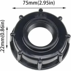 CESIèCLEFOU Adaptateur De Réservoir De Vidange Plastique Eau Réservoir Couvercle Adaptateur En S60x6 IBC Adaptateurs Raccords Filetages Épais Robinets （1/2 3/4 1 Pouce Noir 3 Pièces）Lefou -Promos Récupération Magasin 65642142 2