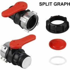 DECKON 2 Pièces Adaptateur Réservoir IBC, Vanne Cuve Vanne Pour Cuve IBC, Adaptateur IBC Pour Réservoir, Robinet Cuve IBC DN50 (75 Mm) -Promos Récupération Magasin 65664303 3