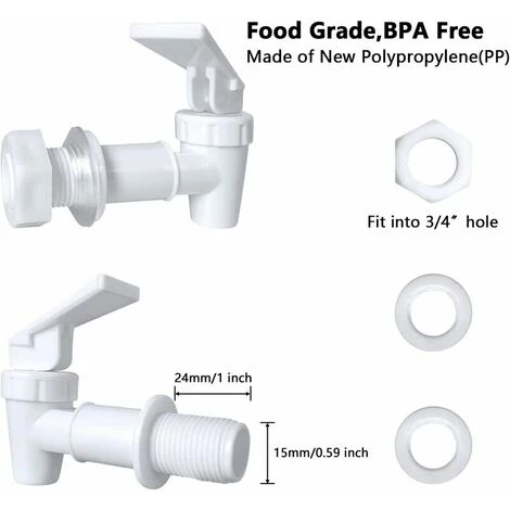 KAEJYIUT Plastique Robinet,Robinet De Tonneau, Distributeur De Boissons,pour Homebrew Barrel Fermenter Vin Bière Distributeur De Jus De Boisson Spigot(6 Pieces) 4 KAEJYIUT Plastique Robinet,Robinet De Tonneau, Distributeur De Boissons,pour Homebrew Barrel Fermenter Vin Bière Distributeur De Jus De Boisson Spigot(6 Pieces) – Image 2