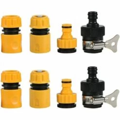 Deckon Jeu De Raccords Pour Tuyaux De Jardin En Plastique Y Compris Connecteur à Dégagement Rapide Raccord De Robinet à Raccord Fileté 1/2 '' 3/4 'et Connecteur De Robinet Rond Pour Jardin Et Maison