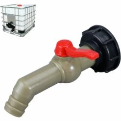 LADACèE IBC Robinet Cuve Robinet D'Écoulement IBC Adaptateur De Réservoir IBC Bouchon Cuve S60x6 Vanne Robinet Pour Récupérateurs Eau De Pluie Raccord Sortie Raccord (Dn40/50) (27 Mm)