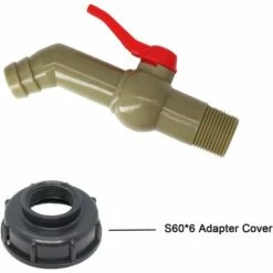 LADACèE IBC Robinet Cuve Robinet D'Écoulement IBC Adaptateur De Réservoir IBC Bouchon Cuve S60x6 Vanne Robinet Pour Récupérateurs Eau De Pluie Raccord Sortie Raccord (Dn40/50) (27 Mm) -Promos Récupération Magasin 66174588 5