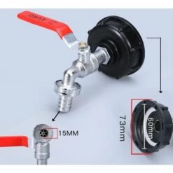 LADACèE Adaptateur De Réservoir IBC Connecteur à Filetage 1/2", Robinet Cuve 1000L Robinet Recuperateur Eau De Pluie, Robinet Sortie Raccord Vanne Robinet Raccords De Tuyau D'arrosag -Promos Récupération Magasin 66174727 5