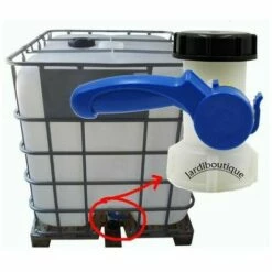 Ensoleillé Vanne Pour Cuve IBC 1000 Litres 2" / 62 Mm Vanne Papillon Intégrée En Plastique DN40 (62 Mm) -Promos Récupération Magasin 66856929 2