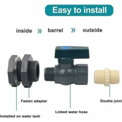 BAICCCF Robinet De Cuve De Récupération D'eau Pièces Connecteur Pvc Réservoirs D'eau 3/4 Pouces Pvc Pluie Baril Robinet Avec Raccord De Cloison Et Adaptateur De Tuyau -Promos Récupération Magasin 66994997 4