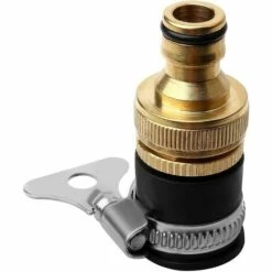 BAICCCF Robinet De Cuve De Récupération D'eau Connecteur De Robinet Rond 2 Pièces, Connecteurs De Tuyau En Laiton De 1/2 '' à 3/4 '' De Diamètre Adaptateur Universel De Robinet De Tuyau D'arrosage