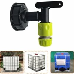 BAICCCF Robinet De Cuve De Récupération D'eau One Pie 1000l Robinet De Réservoir En Plastique Avec Connecteur De Tuyau D'arrosage, Adaptateur De Robinet De Réservoir Ibc, Connecteur Fileté 3/4 Pouce Pour Collecteur D'eau De Pluie, Réservoir De Carburant (a) -Promos Récupération Magasin 66995118 5