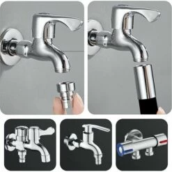 BAICCCF Robinet De Cuve De Récupération D'eau 1pcs T-audace Extension De Robinet 360 Robinet D'eau Pivotant, Aérateur De Robinet De Cuisine à Manchon En Silicone épaissi, Pour Cuisine, Salle De Bain, Adaptateurs De Robinet D'évier -Promos Récupération Magasin 66995133 3