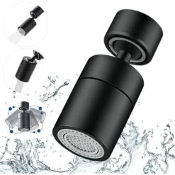 BAICCCF Robinet De Cuve De Récupération D'eau Aérateur De Robinet, Pivotant à 360 Degrés-2 Modes De Filtre De Robinet De Cuisine Réglable Pour Cuisine Salle De Bain, Avec Adaptateur 24 Mm Filetage Externe-22 Mm Interne