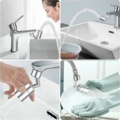 BAICCCF Robinet De Cuve De Récupération D'eau 1 Pièces, Aérateur De Robinet Pivotant Silve720, Aérateur à Double Fonction Grand Angle, Aérateur Rotatif, Robinet De Pulvérisateur Pour Cuisine, Salle De Bain Avec Adaptateurs De Buse M22 M24 -Promos Récupération Magasin 66995457 4