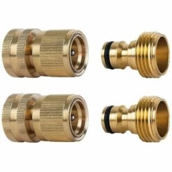 BAICCCF Robinet De Cuve De Récupération D'eau Connecteur De Tuyau D'arrosage En Laiton à Filetage Femelle 2 Pièces 3/4 Pouces Et Connecteur De Robinet En Laiton à Filetage Mâle Connecteur Rapide, Adaptateur De Robinet Fileté