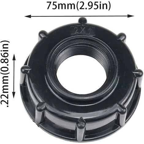 BAICCCF Robinet De Cuve De Récupération D'eau Pièces Adaptateur De Réservoir De Vidange Ibc Adaptateur De Couvercle De Réservoir D'eau En Plastique Vers Adaptateurs S60x6 Ibc Raccords Filetages épais Robinets 1/2 3/4 1 Pouce Noir 4 BAICCCF Robinet De Cuve De Récupération D'eau Pièces Adaptateur De Réservoir De Vidange Ibc Adaptateur De Couvercle De Réservoir D'eau En Plastique Vers Adaptateurs S60x6 Ibc Raccords Filetages épais Robinets 1/2 3/4 1 Pouce Noir – Image 2