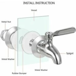 QERSTA Remplacement De Robinet De Distributeur De Boissons,Robinet De Tonneau Du Vin Et De La Bière Ou De Boisson En Acier Inoxydable, Inusable,16mm Robinet De Rechange Pour Distributeur，une Pièce, Argent,Fonepro -Promos Récupération Magasin 67546772 3